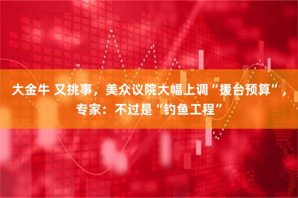 大金牛 又挑事，美众议院大幅上调“援台预算”，专家：不过是“钓鱼工程”